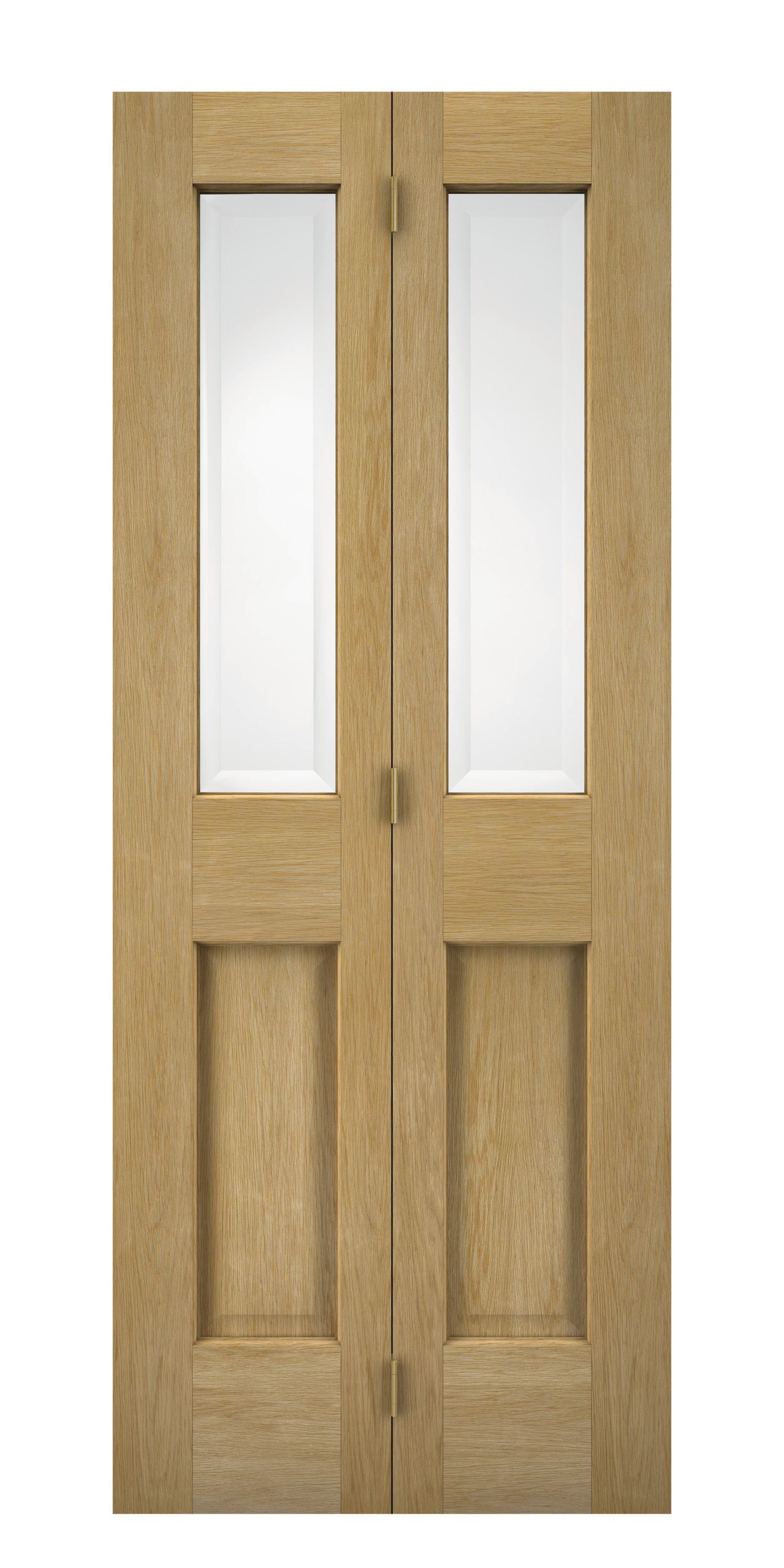 Wickes Cobham Glazed Oak 4 Panel Internal Bi-Fold Door - 1981 x 686mm