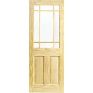 Wickes Truro Glazed Clear Pine 2 Panel Internal Door - 1981mm