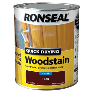 Ronseal Quick Drying Woodstain - Satin Teak 750ml
