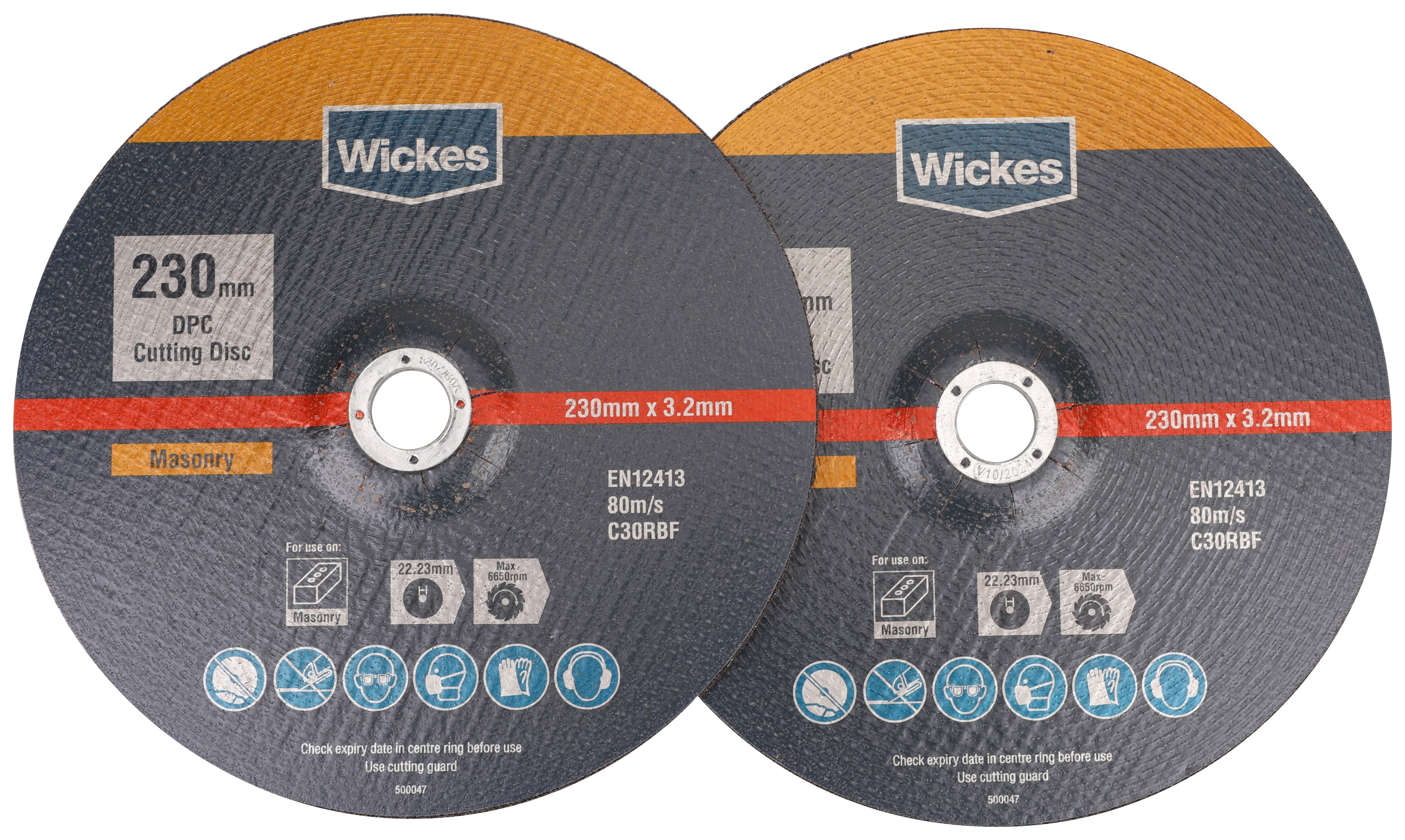 Wickes Masonry DPC Cutting Disc - 230mm - Pack of 2
