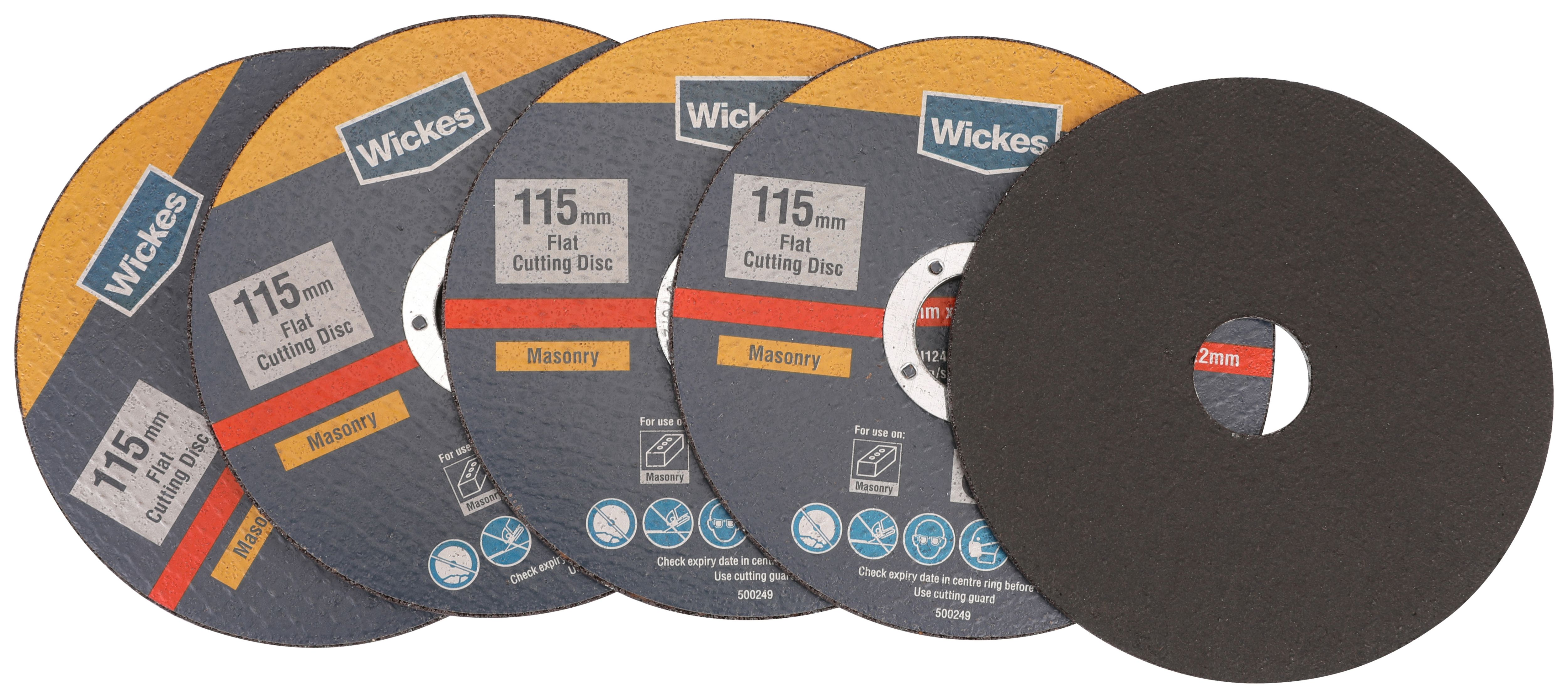 Wickes Masonry Flat Cutting Disc 115mm - Pack of 5