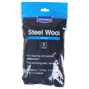 Wickes Steel Wool Assorted - Pack of 3