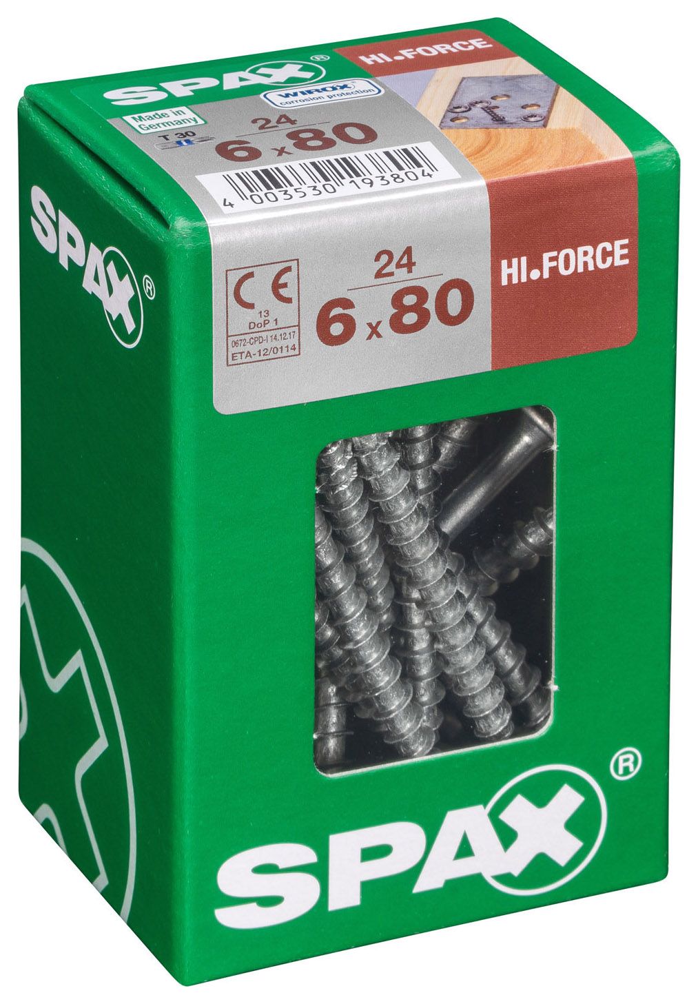 Spax TX Washer-Head Wirox Screws - 6 x 80mm Pack of 24