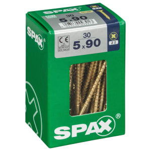 Spax PZ Countersunk Zinc Yellow Screws - 5 x 90mm Pack of 30