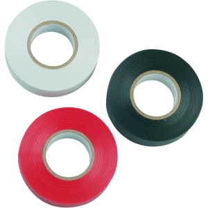 Deta Red White & Black PVC Electrical Insulation Tape - 20m x 19mm - Pack of 3