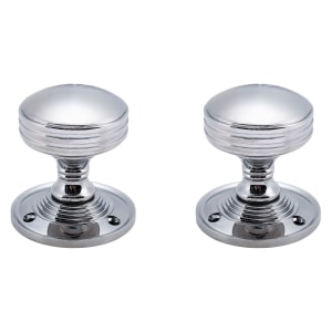 Rimmed Mortice Door Knob Polished Chrome - 1 Pair