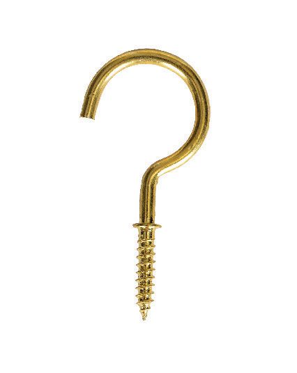 Wickes Brass Shouldered Cup Hooks - 38mm - Pack of 10