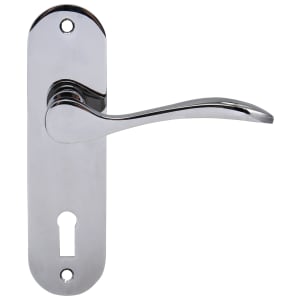 Paris Polished Chrome Lock Door Handle - 1 Pair
