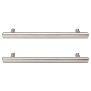 T Bar Cabinet Handle Brushed Nickel 220mm - Pack of 2