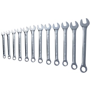 Wickes Heavy Duty Chrome Plated 12 Piece Combination Spanner Set