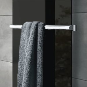 Towelrads Glass Radiator Towel Bar - Brushed Stainless Steel - 50 x 540mm