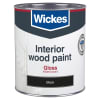 Wickes Quick Dry Satin Wood & Metal Paint - Black - 750ml