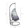 Charles Bentley Rattan Egg Shaped Garden Swing Chair Grey