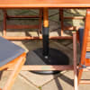 Rowlinson Plumley Six Seater Dining Set with Grey Parasol and Base