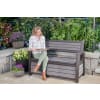 Keter Hudson 277L Outdoor Garden Storage Bench Grey Wickes