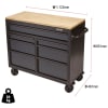 BUNKER® Grey 7 Drawer Workbench Roller Tool Cabinet - 41in