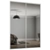 Spacepro Sliding Wardrobe Door White Framed Mirror Twinpack - 2260mm x 610mm