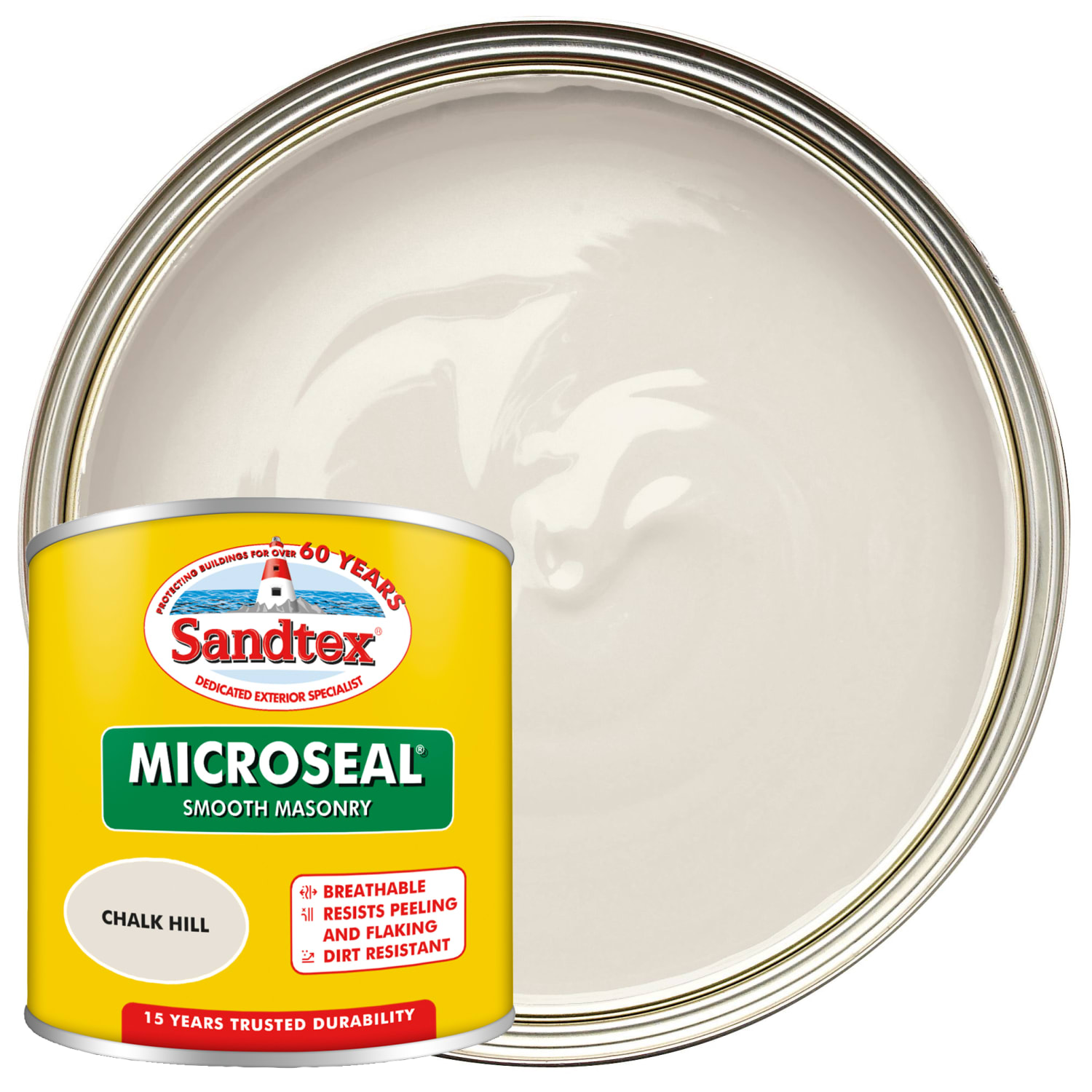 Sandtex Microseal Ultra Smooth Weatherproof Masonry 15 Year Exterior Wall  Paint - Chalk Hill - 150ml | Wickes.co.uk