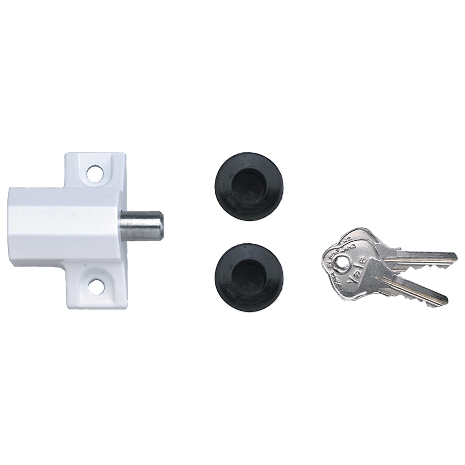 Patio door lock with shop key