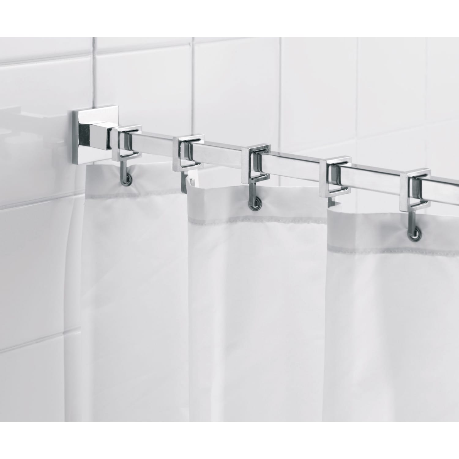 Shower curtain rail clearance