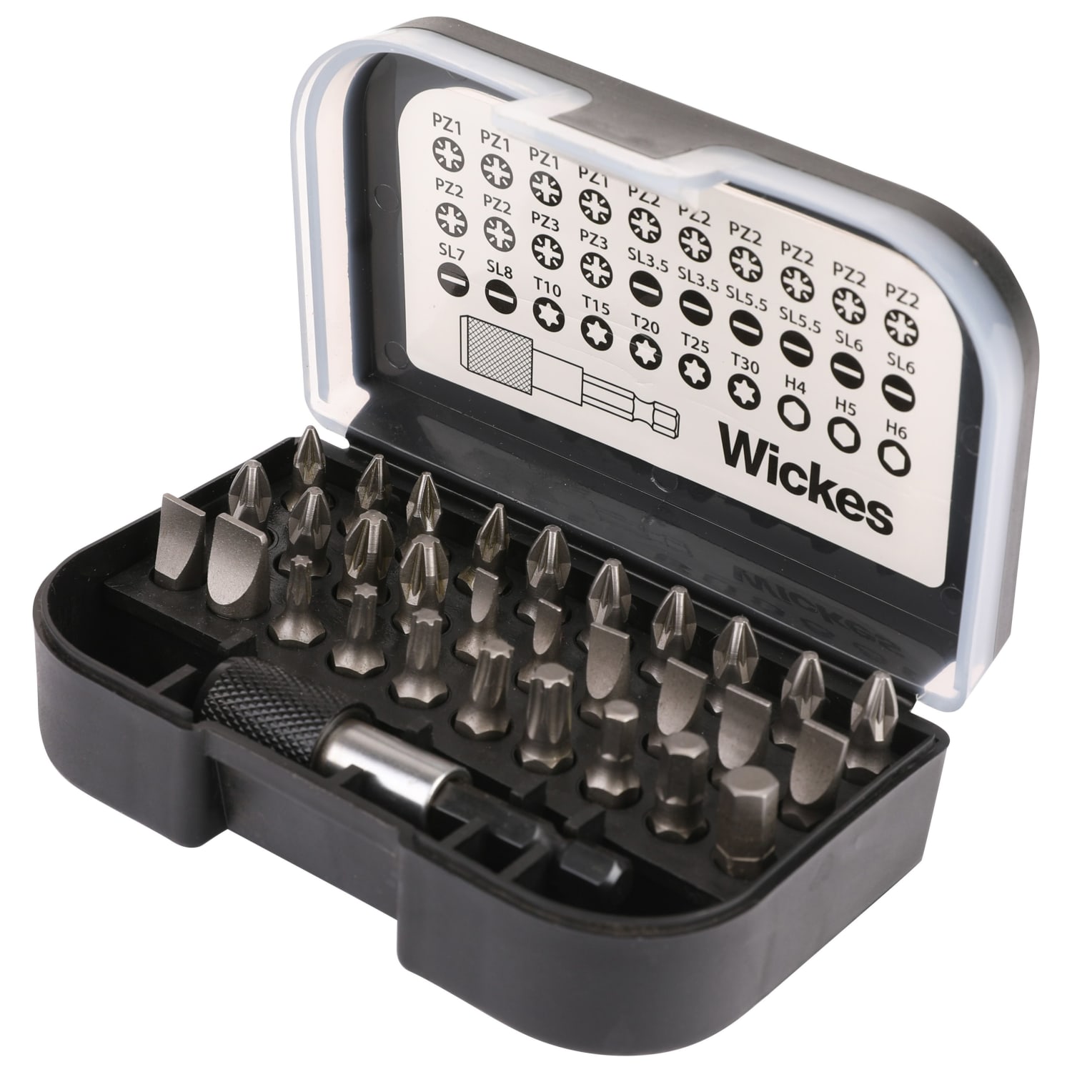 Wickes 31 Piece Screwdriver Bit Set Case Wickes