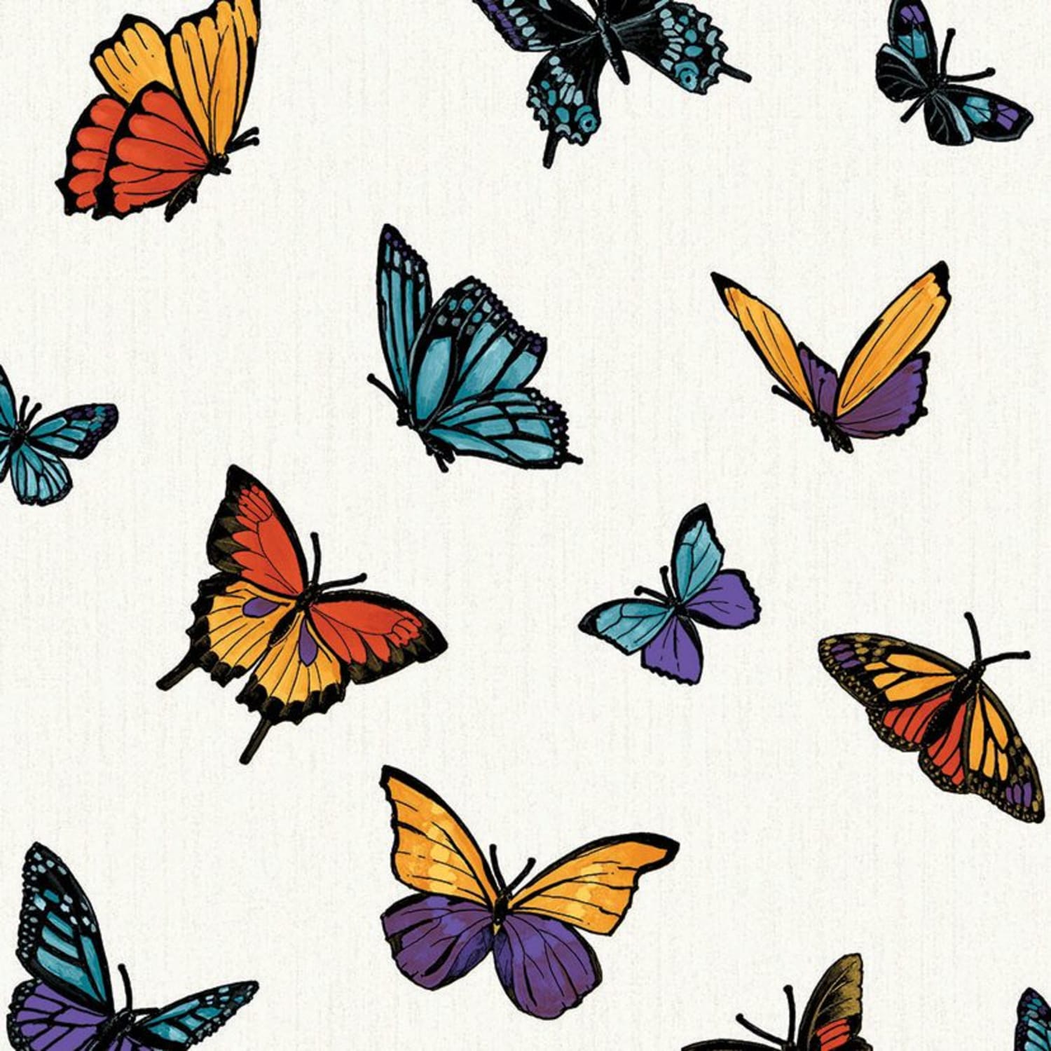 Julien Macdonald Flutterby Butterfly Decorative Wallpaper - 10m |  