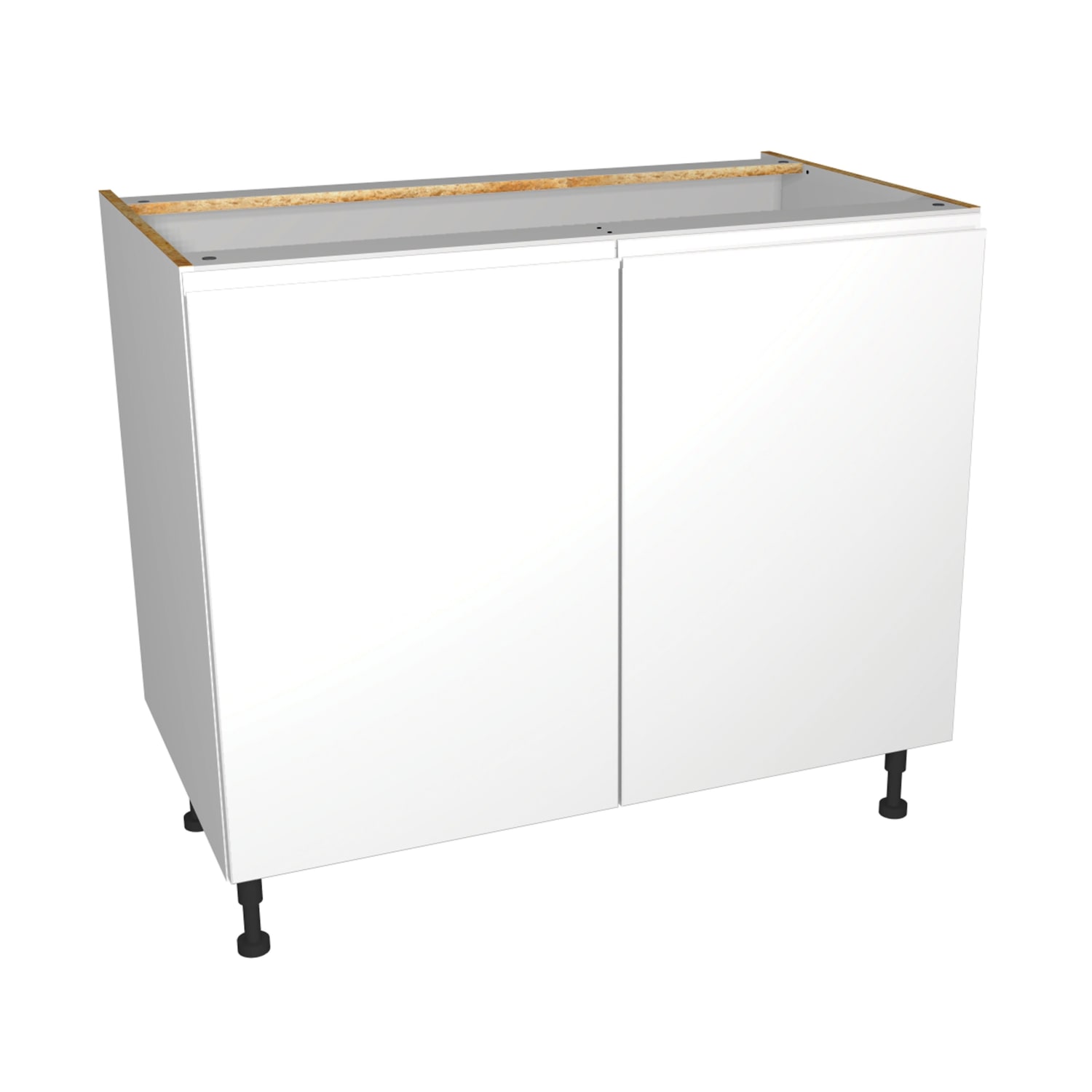 White kitchen base units top