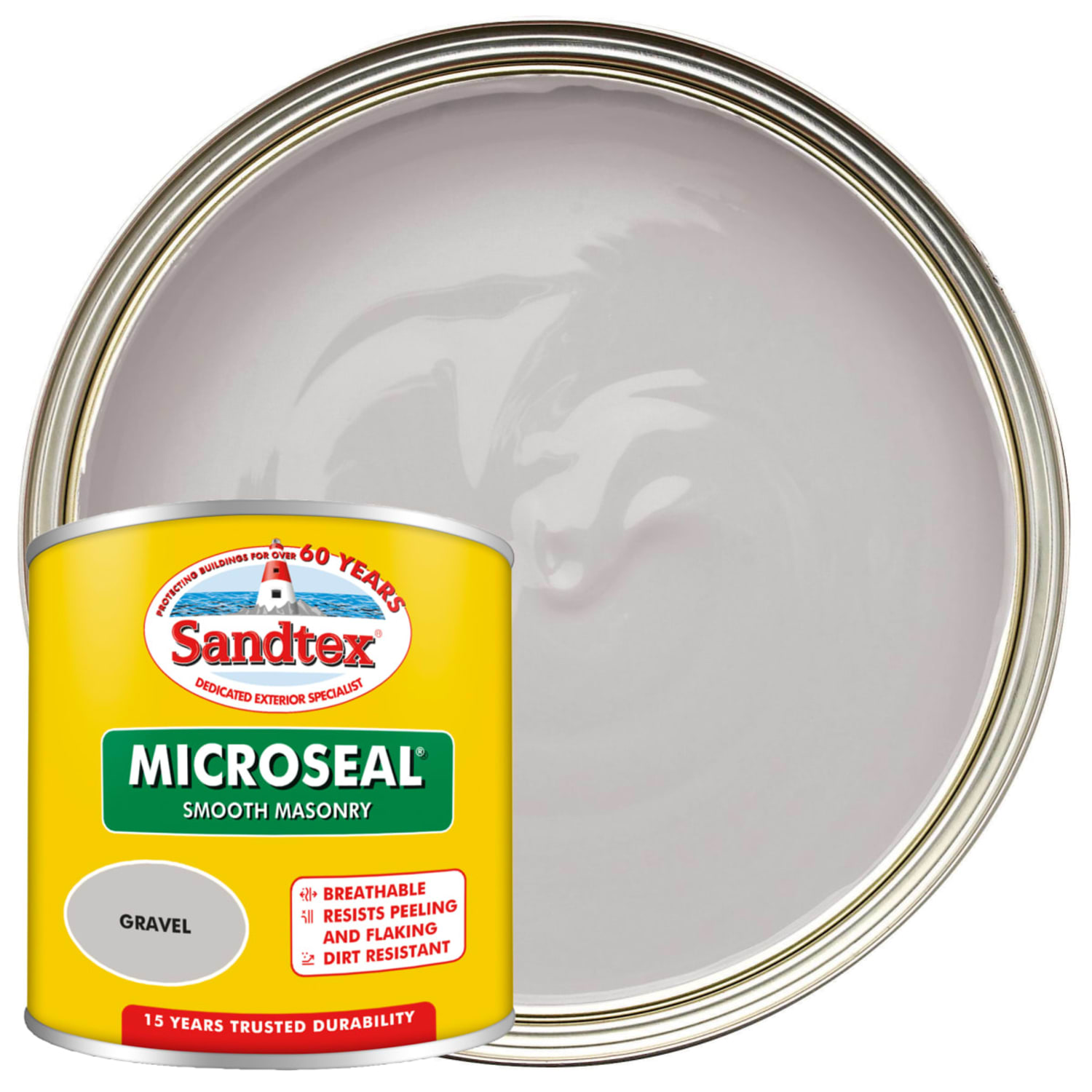 Sandtex Microseal Ultra Smooth Weatherproof Masonry 15 Year Exterior Wall  Paint - Gravel - 150ml | Wickes.co.uk