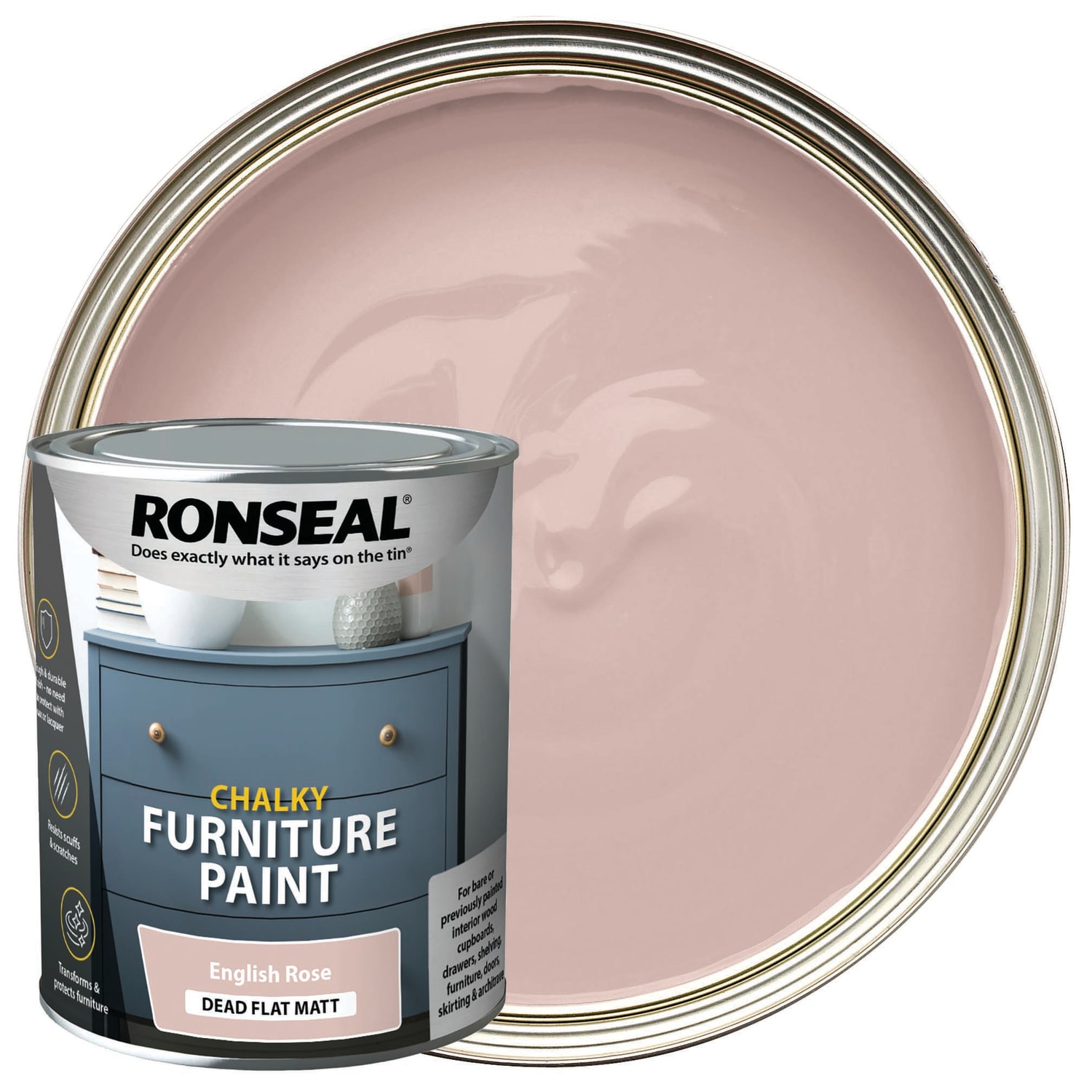 Ronseal Furniture Paint English Rose 750ml Wickes