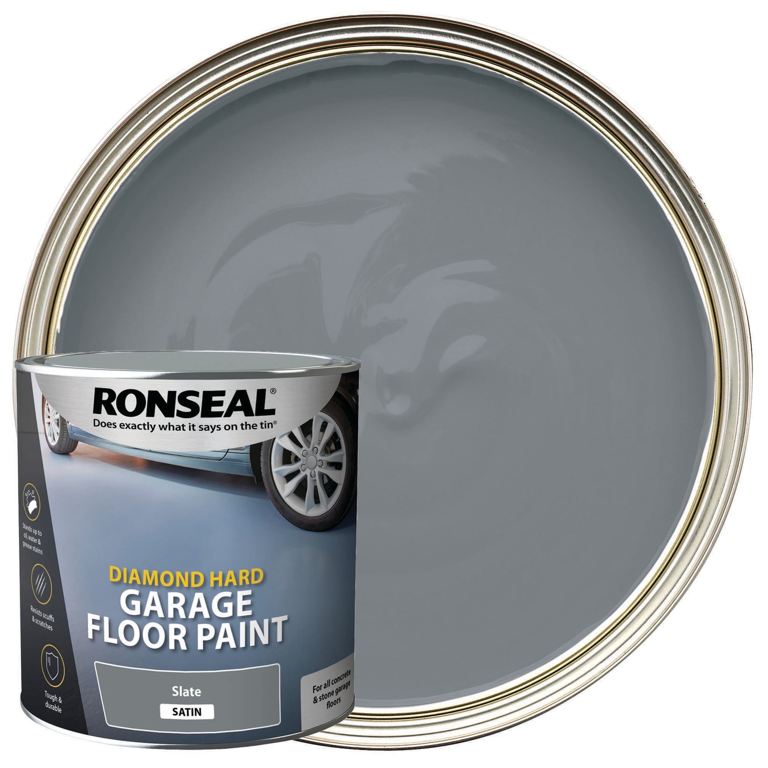 Ronseal Diamond Hard Garage Floor Paint Satin Slate 2.5L
