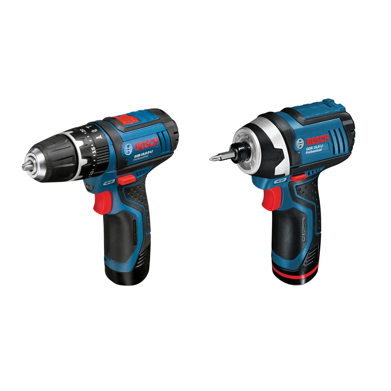 Bosch Professional GSB 12V-15 + GDR 12V-105 Cordless Combi Drill and Impact  Driver Twin Kit