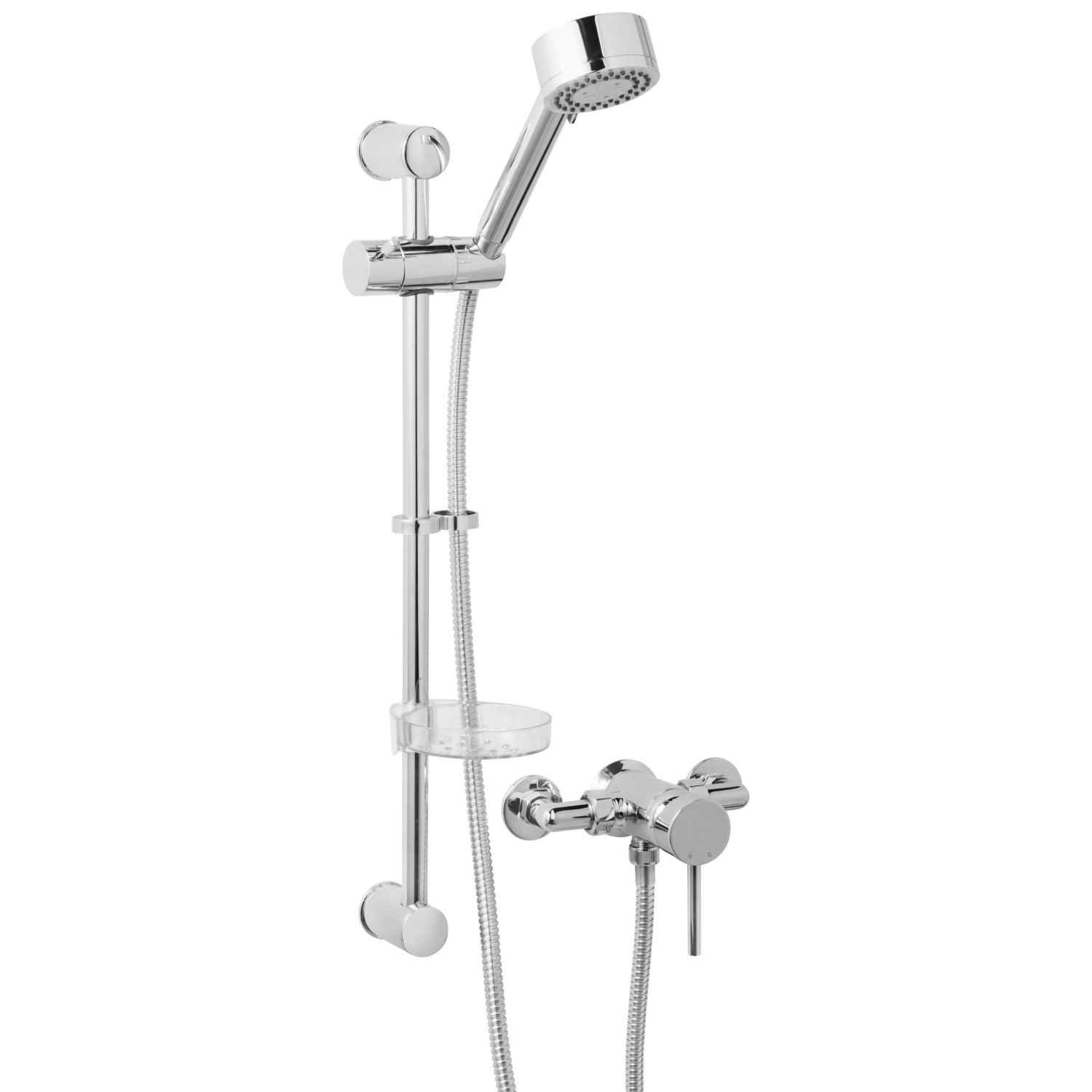 Wickes Origin Manual Mixer Shower Kit Chrome Wickes