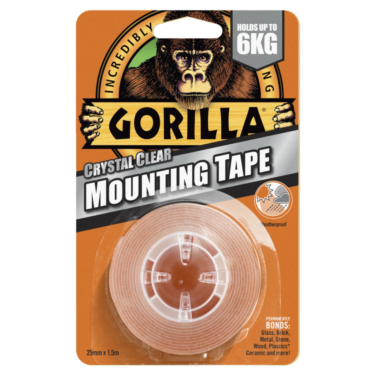 Gorilla Heavy Duty, Extra Long Double Sided Mounting Tape, 1" x  120", Black, (Pa