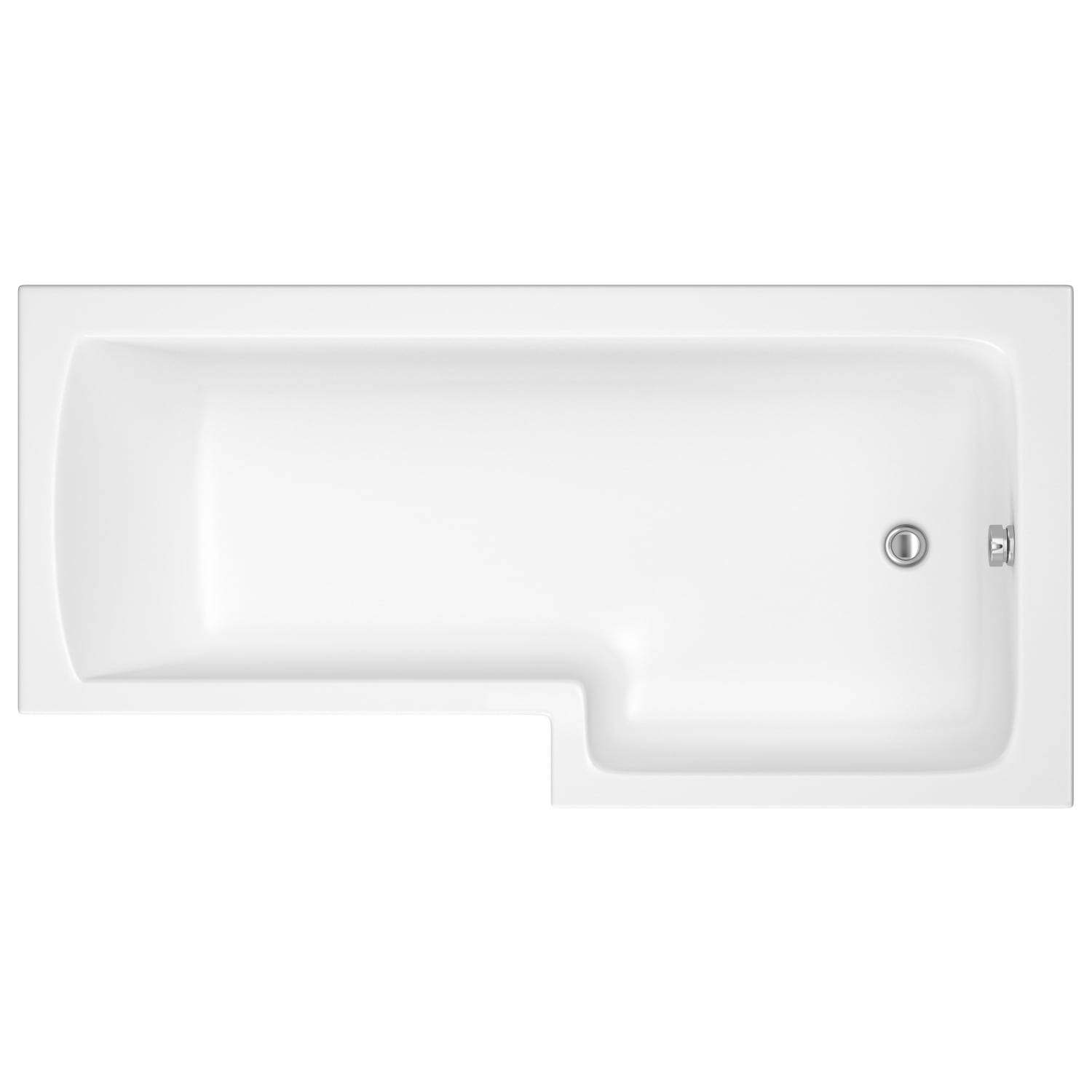Wickes Veroli L Shaped Right Hand Shower Bath 1500 x 850mm
