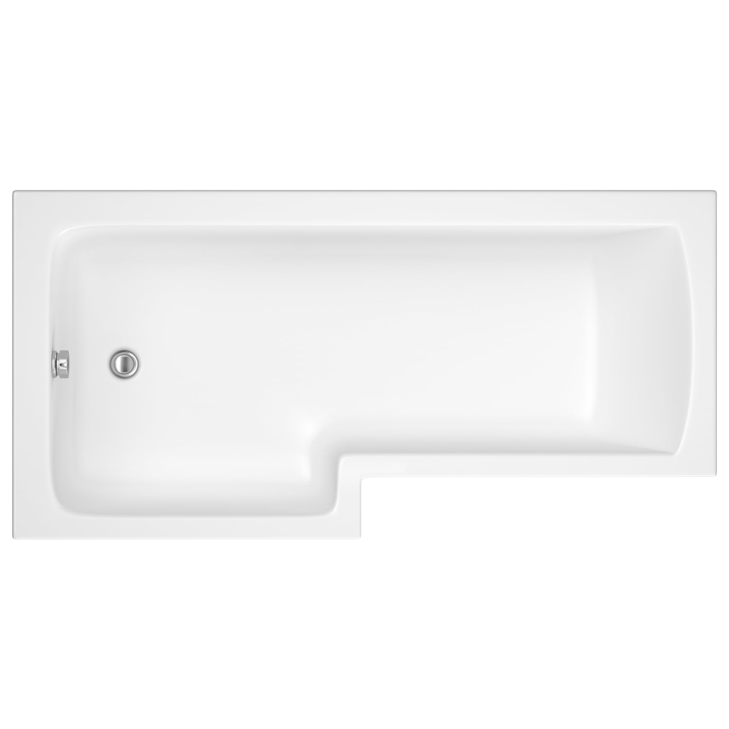 L outlet shaped bath