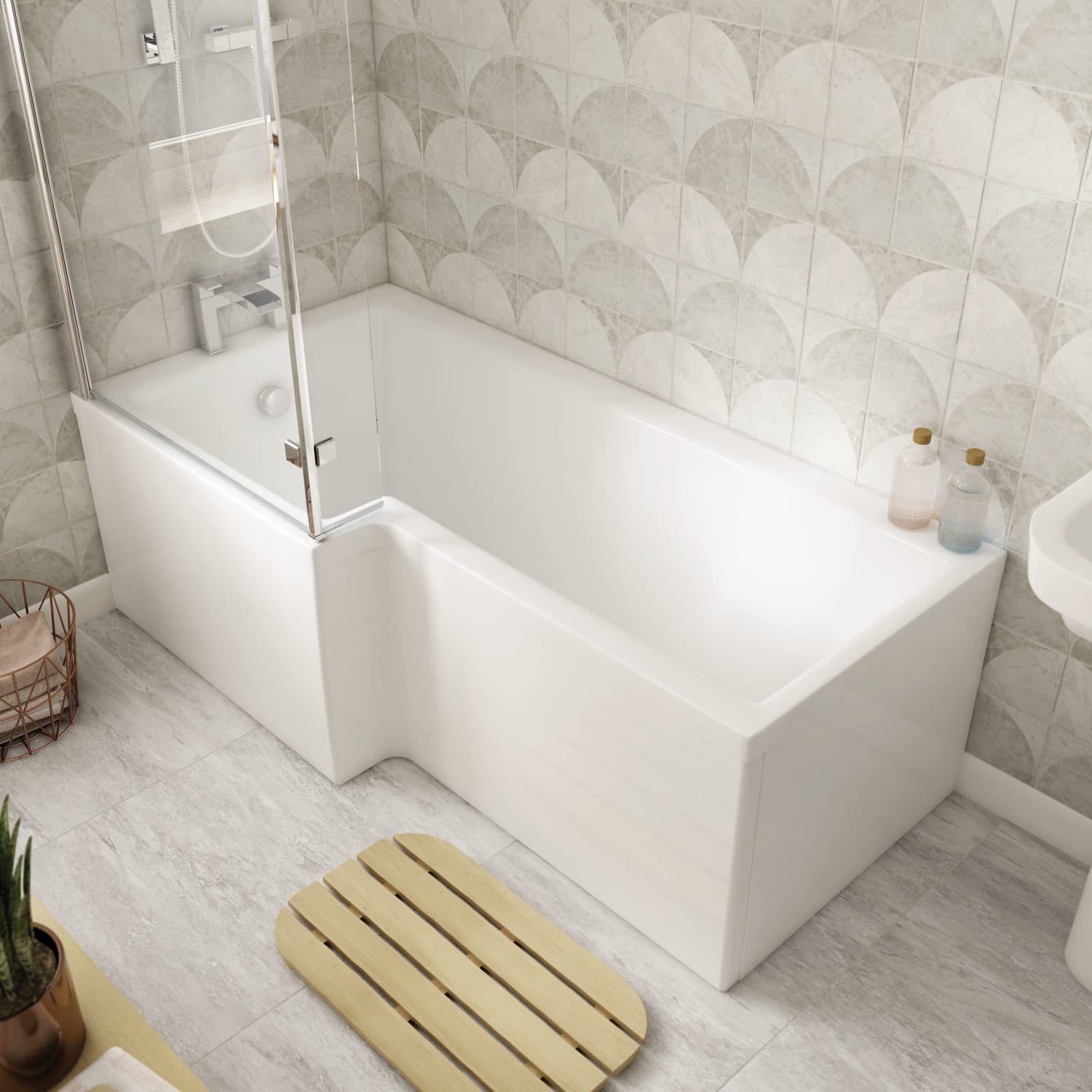 Wickes Veroli L-Shaped Front Bath Panel - 1700 x 510mm | Wickes.co.uk