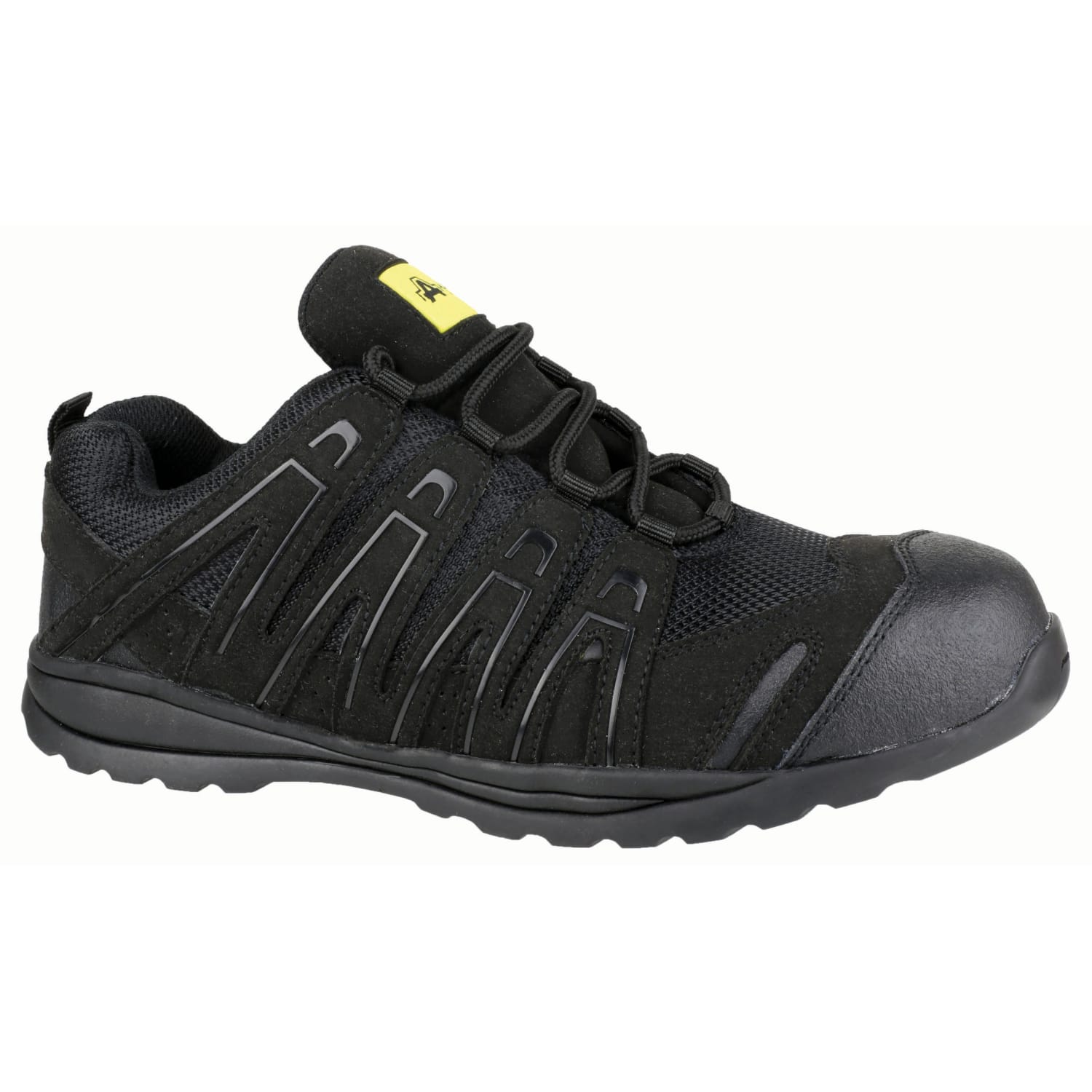 Amblers Mens Womens Metal Free S1 Composite Safety Toe Midsole Trainers Black 