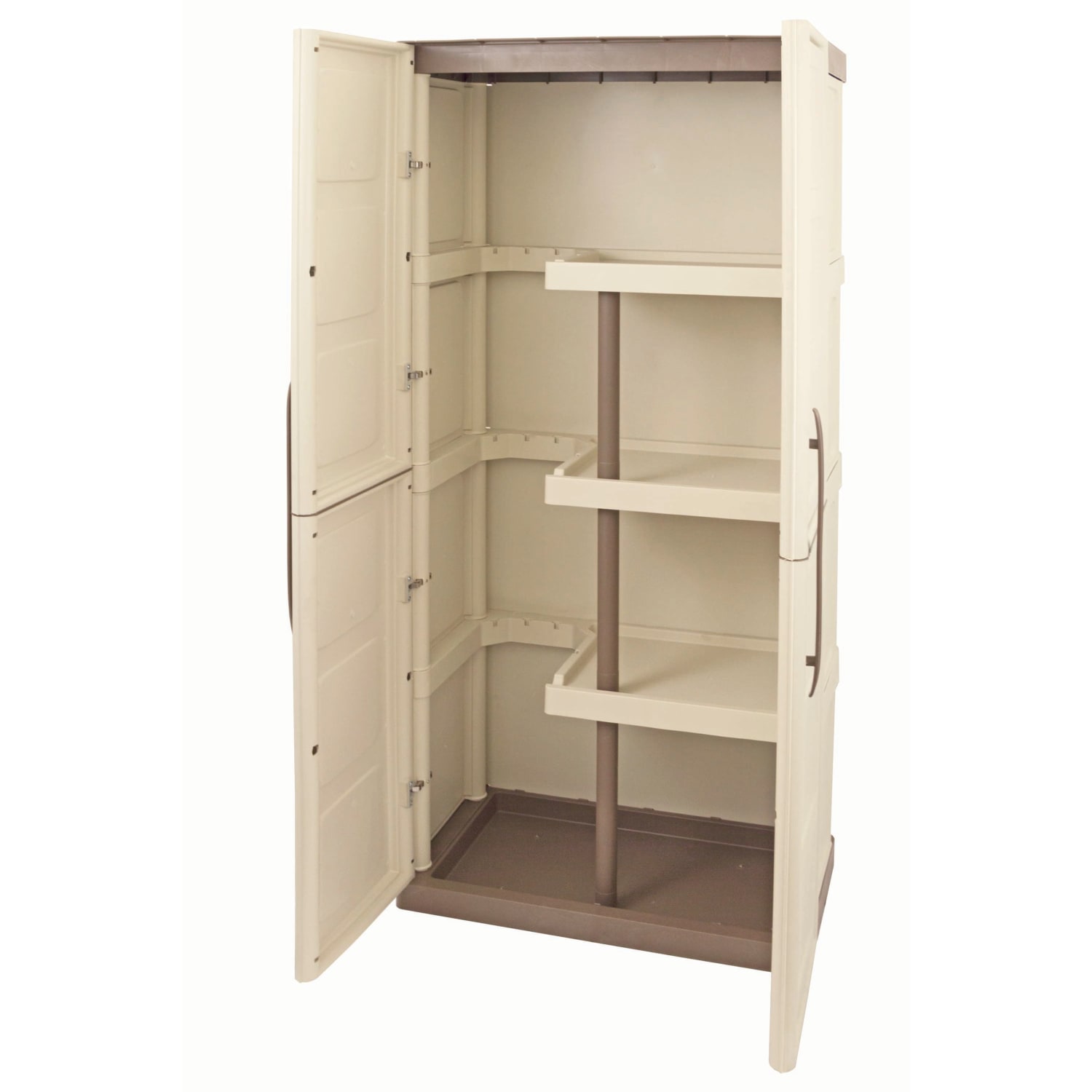 Shire Large Exterior Storage Cabinet with Shelves Broom Storage 390 x 700 x 1650mm