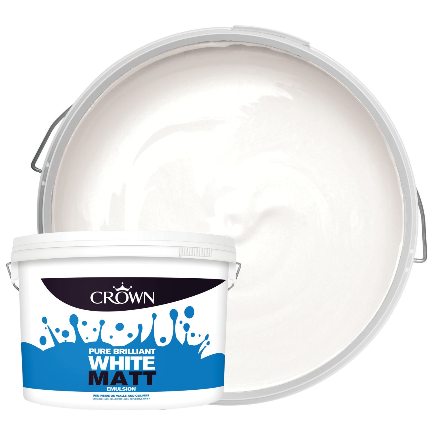 Crown Paints easyclean® Matt Emulsion pure brilliant white 2.5L