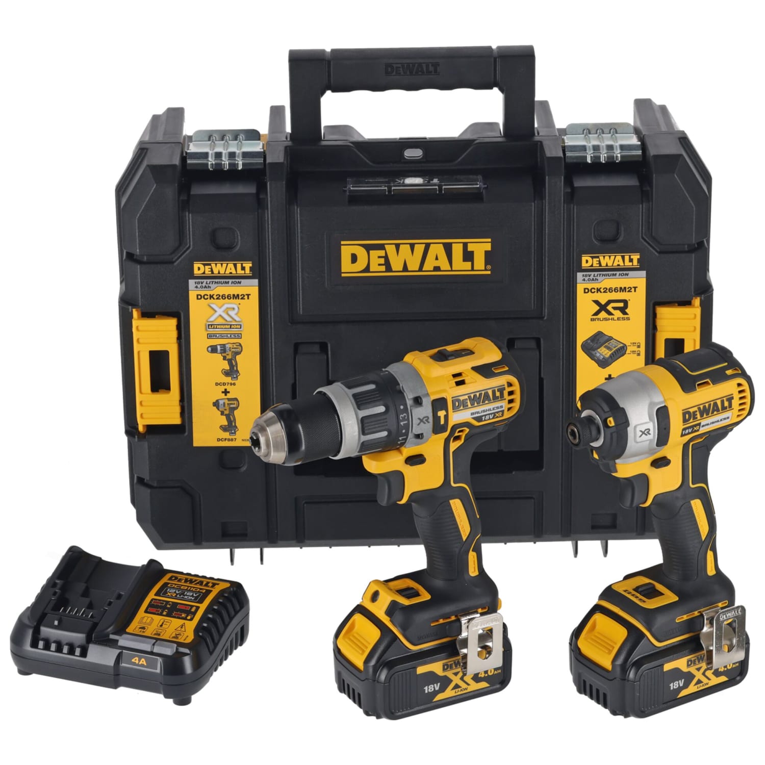 DeWalt 18V XR Brushless Compact Combi, Impact Driver, Multi Tool 3 Piece  Kit 2 x 2.0Ah