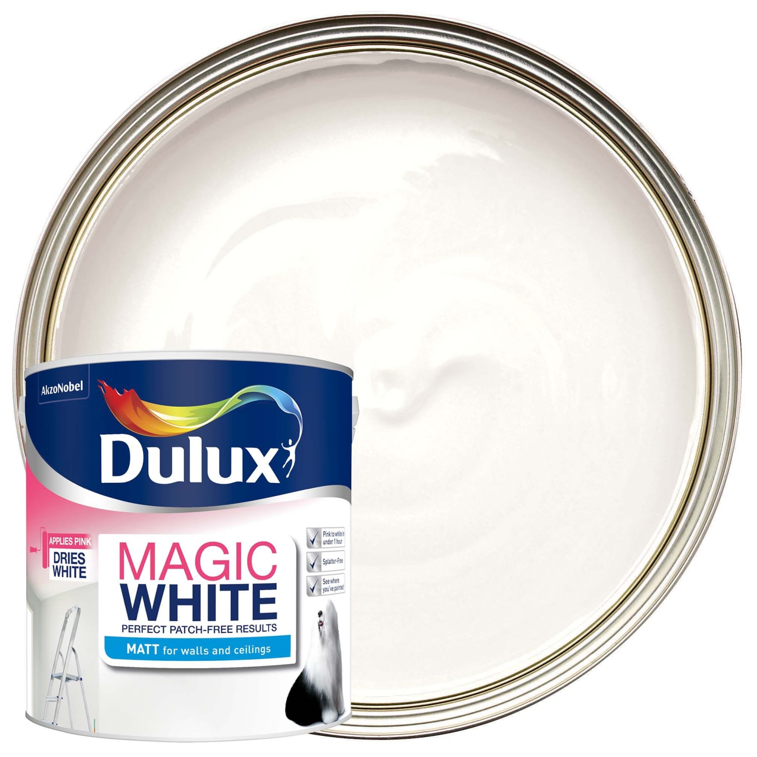 Dulux Magic White Matt Pure Brilliant White 2.5L Wickes