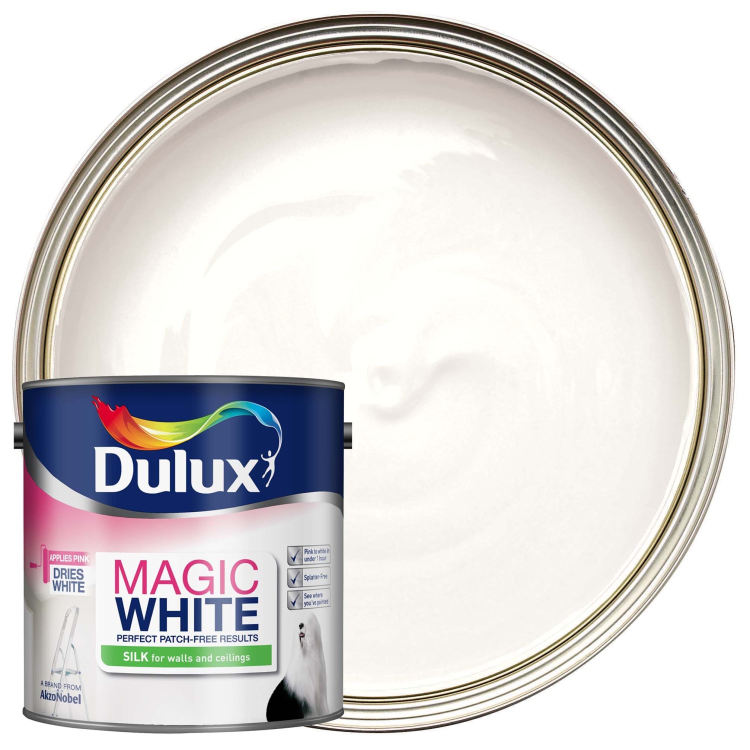 Dulux Magic White Silk 5L Pure Brilliant White | Paint