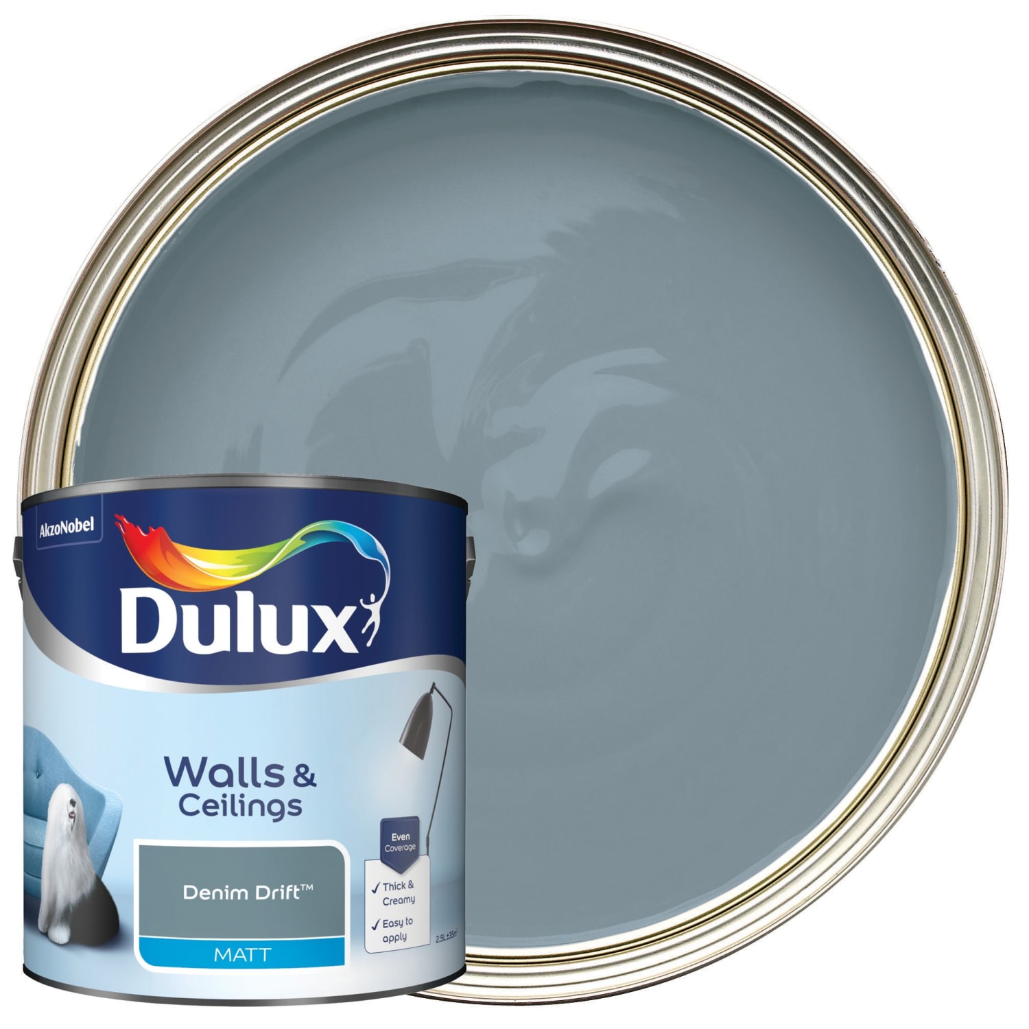 Dulux Matt Emulsion Paint Denim Drift 2.5L