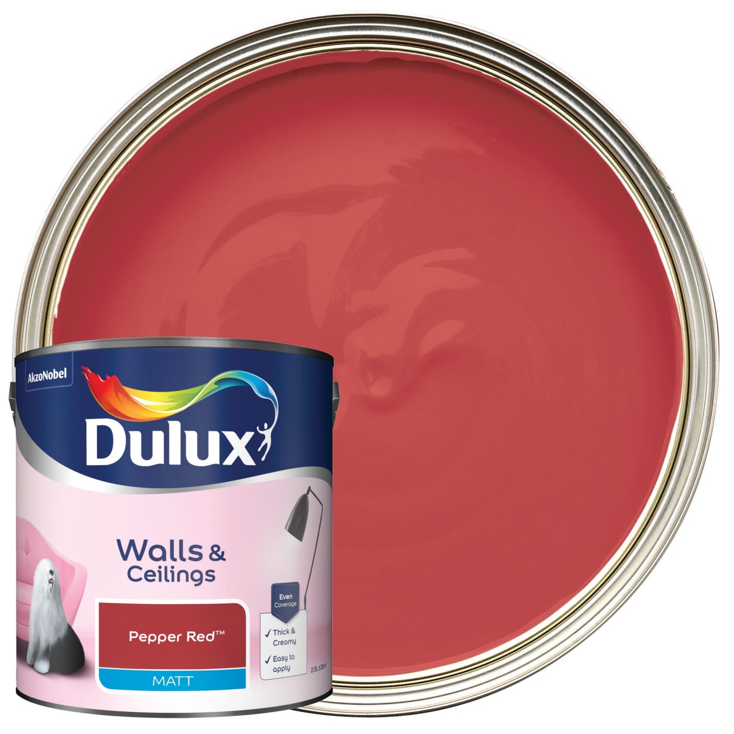 stof Shaded En effektiv Dulux Matt Emulsion Paint - Pepper Red - 2.5L | Wickes.co.uk