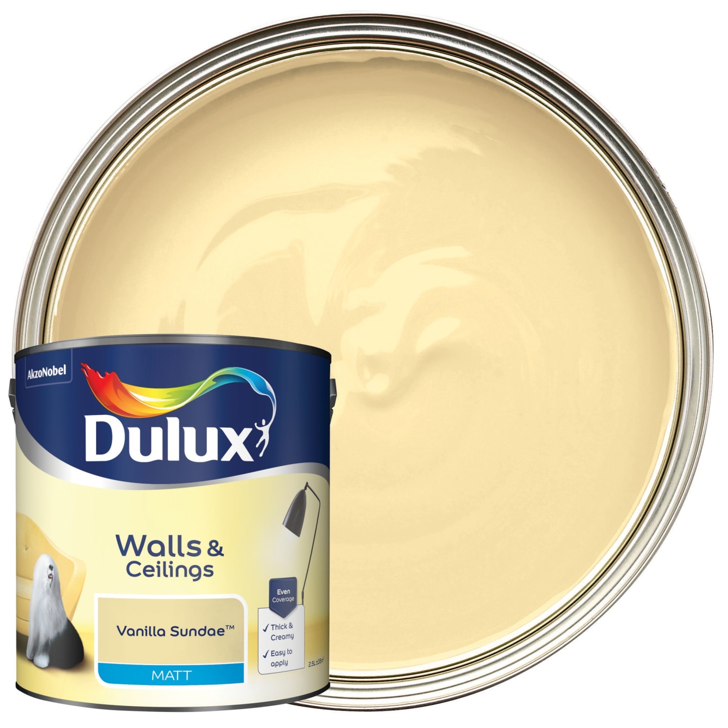 Dulux Matt Emulsion Paint - Vanilla Sundae - 2.5L | Wickes.co.uk