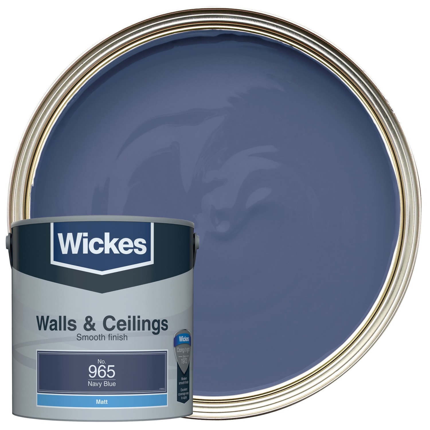 Wickes Vinyl Matt Emulsion Paint Navy Blue No.965 2.5L
