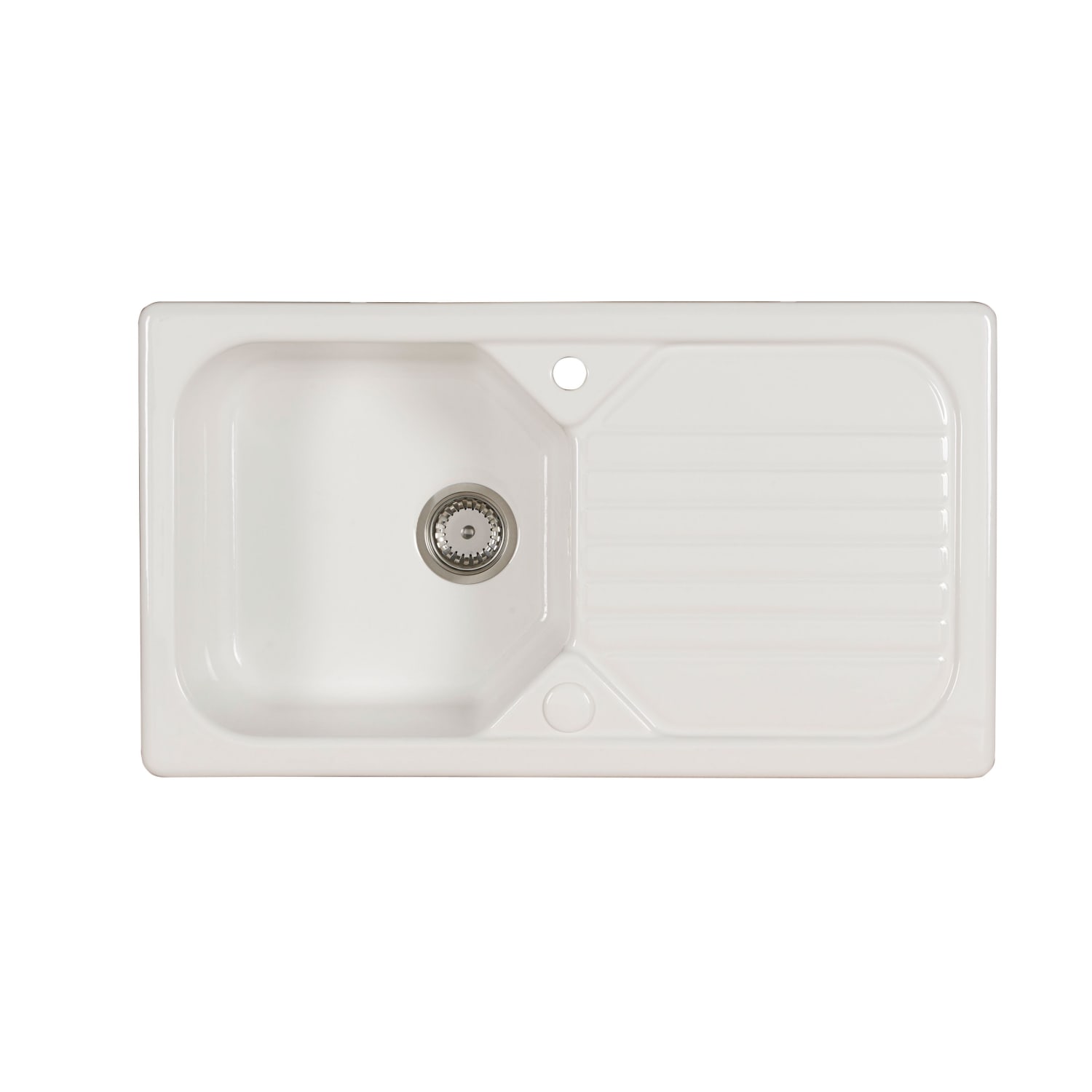Wickes Garrigue 1 Bowl Ceramic Kitchen Sink White