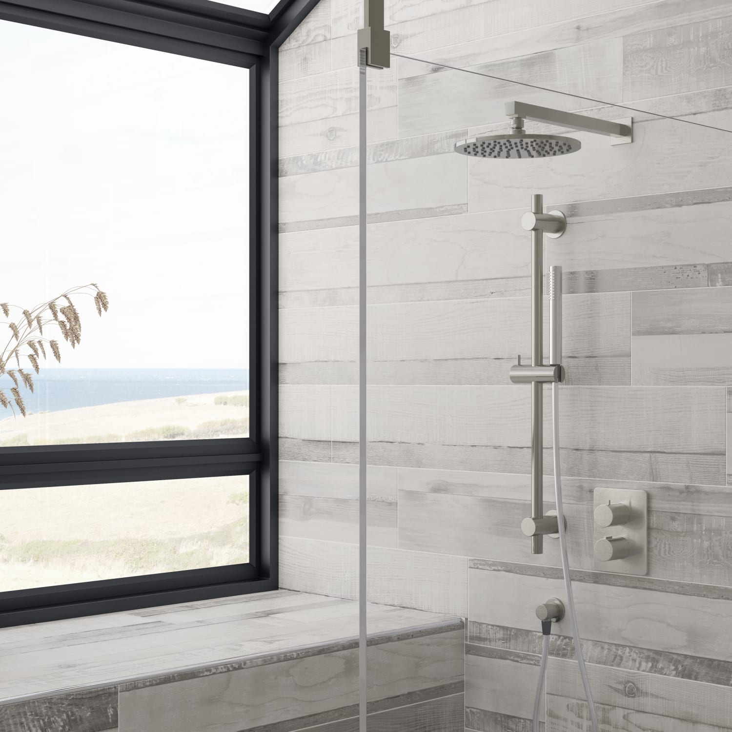 Wickes Boutique Kauri Grey Glazed Porcelain Wood Effect Wall