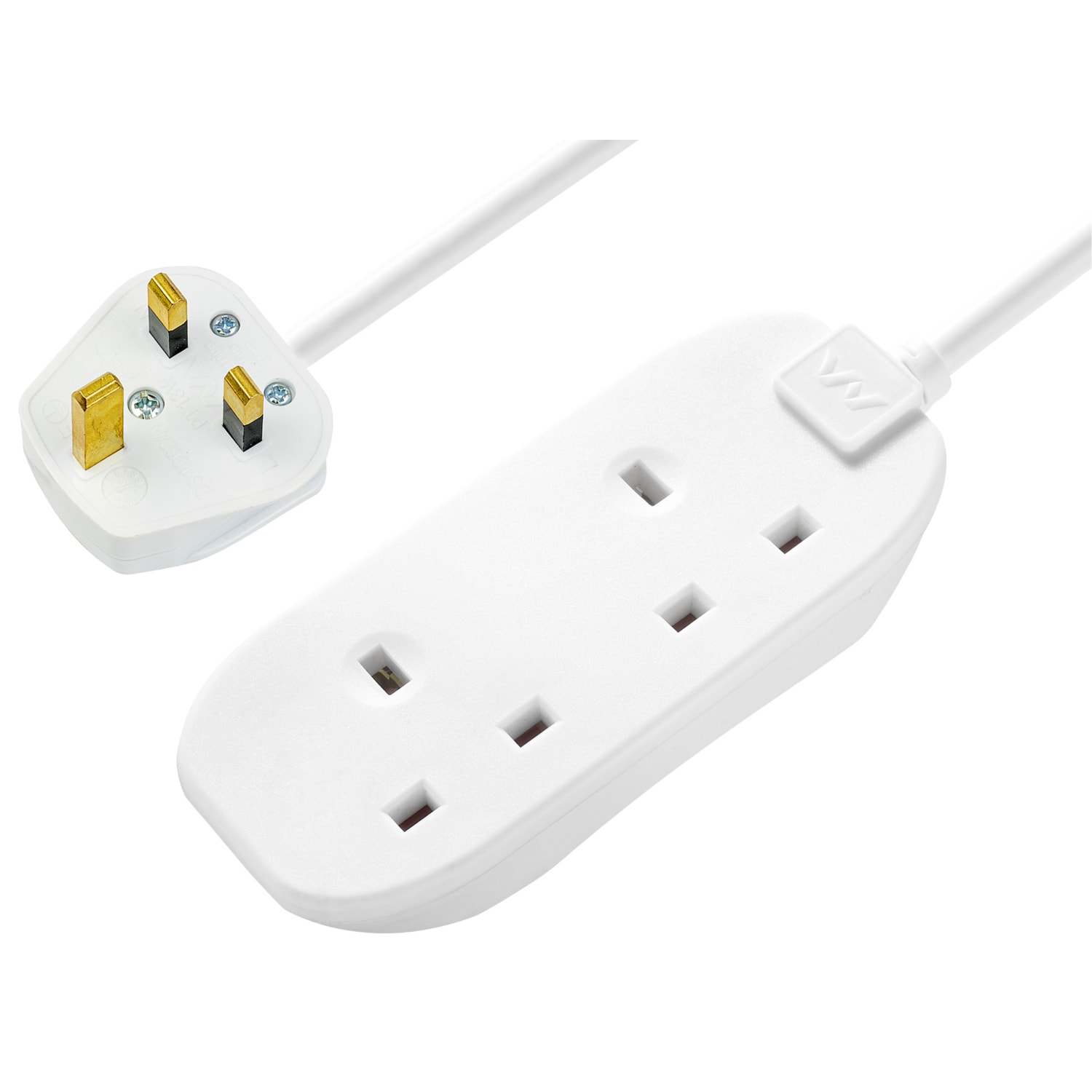 Masterplug 13A 2 Socket White Extension Lead - 5m