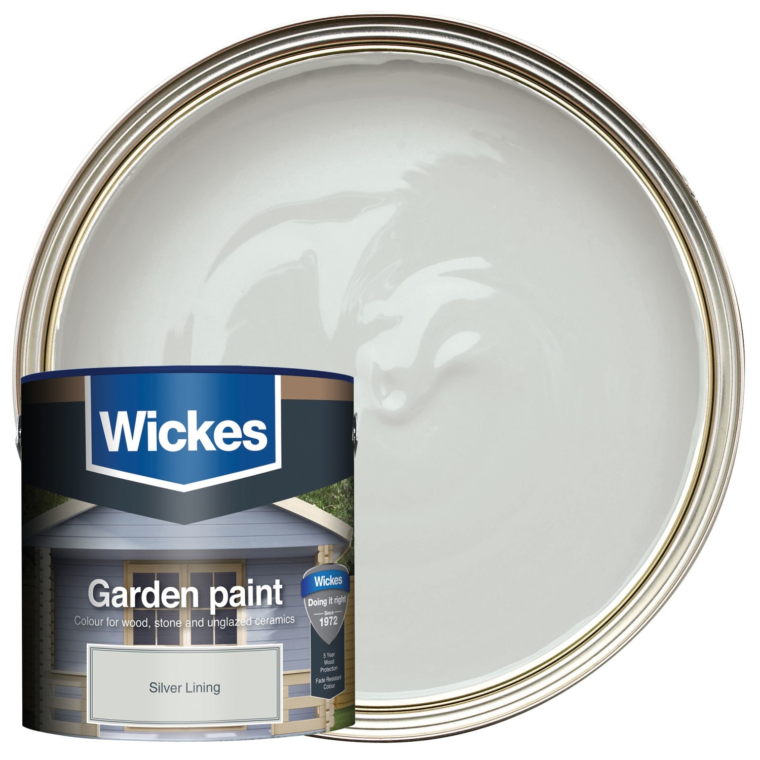 Wickes Garden Colour Matt Wood Treatment Silver Lining 2.5L